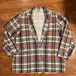 Vintage Newport News Cotton Plaid Blazer size L
